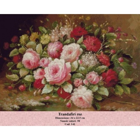 Vanzare set goblen Trandafiri roz