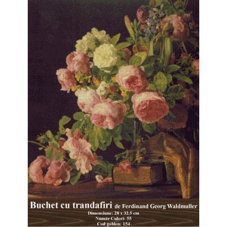 Vanzare set goblen Buchet de trandafiri de Ferdinand Georg Waldmuller