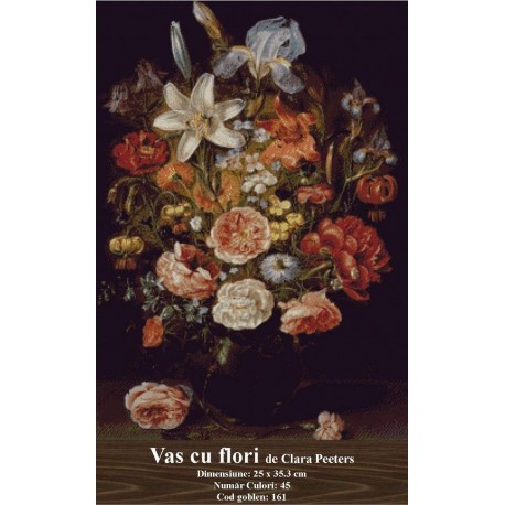 Goblen Vas cu flori de Clara Peeters