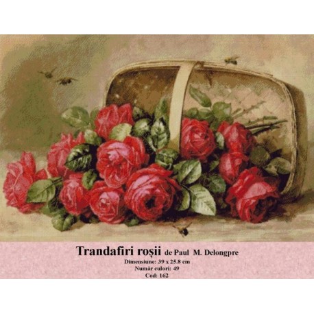 Set Goblen Trandafiri rosii de Paul  M. Delongfre