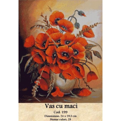 Goblen Vas cu maci