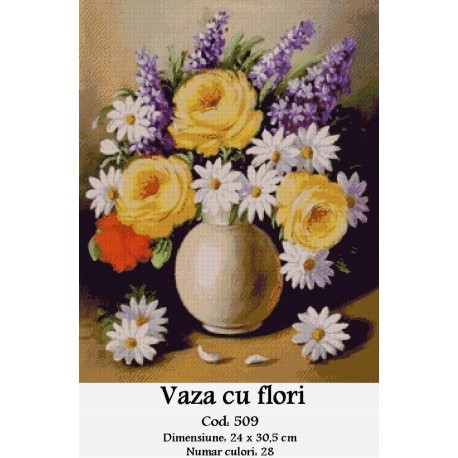 Set Goblen Vaza cu flori