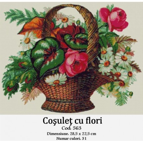 Vanzare set goblen Cosulet cu flori