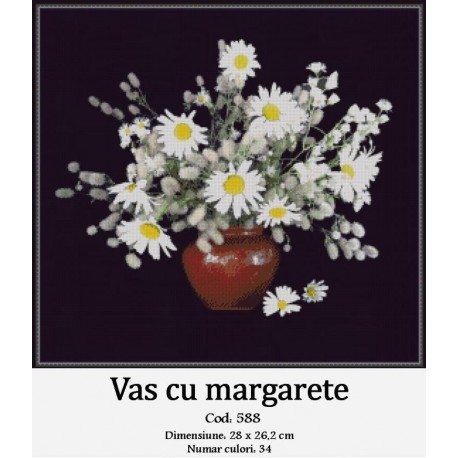 Goblen Vas cu margarete