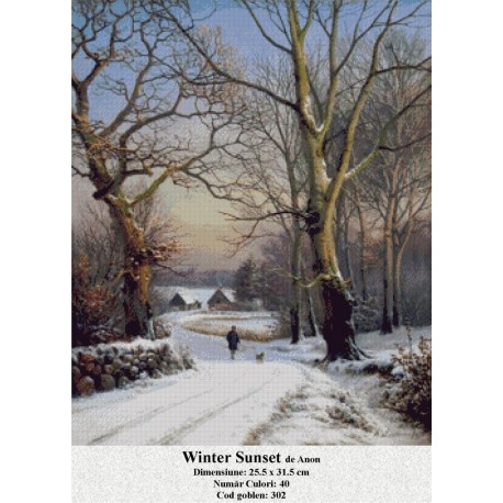Vanzari set goblen Winter Sunset de Anon