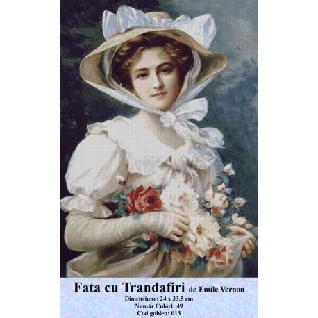 Model set goblen Fata cu Trandafiri de Emile Vernon