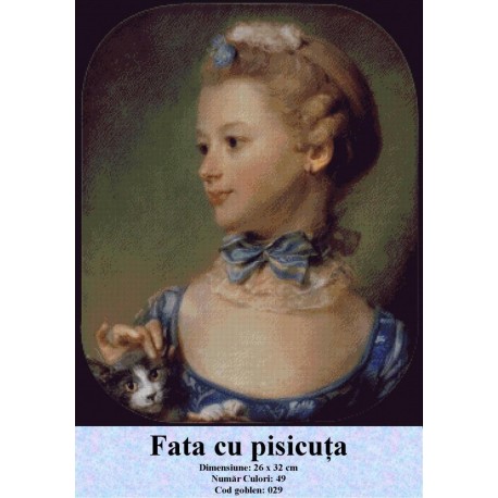 Goblen set de vanzare Fata cu Pisicuta