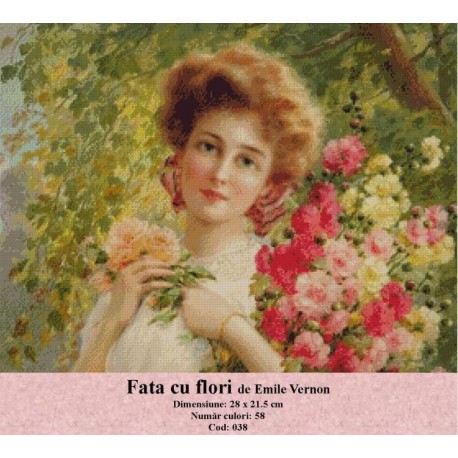 Seturi goblen Fata cu flori de Emile Vernon