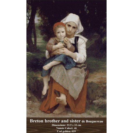 Model goblen Breton brother and sister de Bouguereau