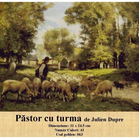 Set Goblen Pastor cu turma de Julien Dupre
