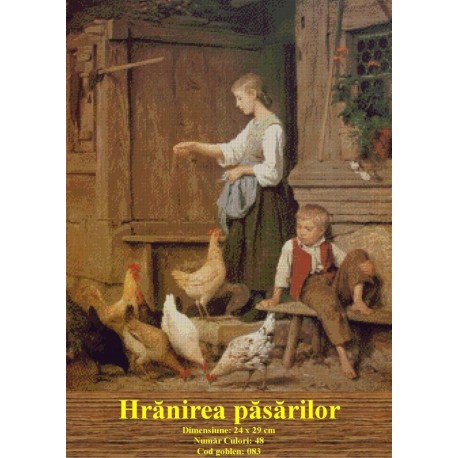 Model goblen Hranirea pasarilor