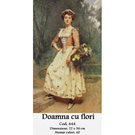 Vanzare set goblen Doamna cu flori