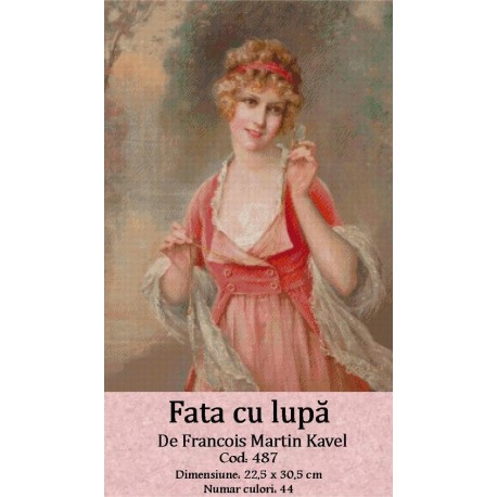 Set Goblen Fata cu lupa