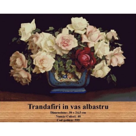 Comanda goblen Trandafiri in vas albastru