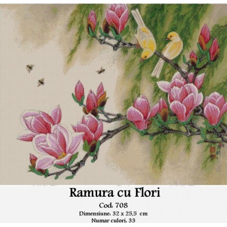 Comanda goblen Ramura cu flori