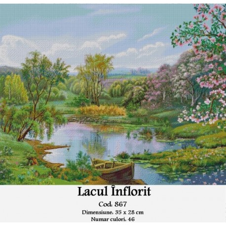 Model goblen Lacul inflorit