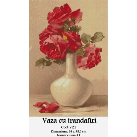 Set Goblen Vaza cu Trandafiri