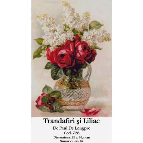 Goblen set de vanzare Trandafiri si Liliac de Paul De Longpre