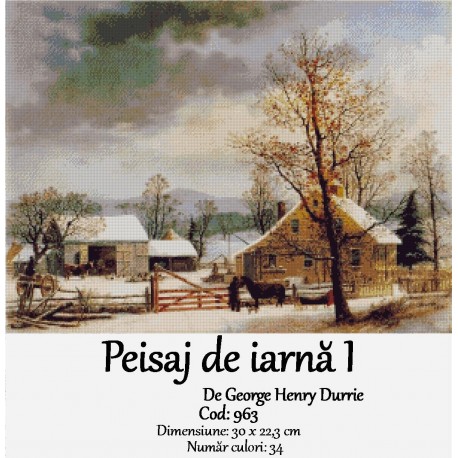 Vanzare set goblen Peisaj de iarna I