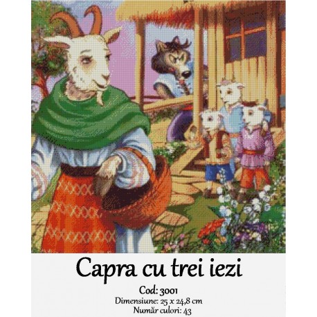 Set Goblen Capra cu trei iezi
