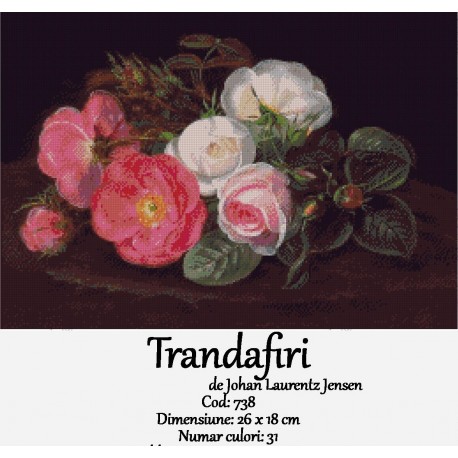 Model goblen Trandafiri de Johan Laurentz Jensen