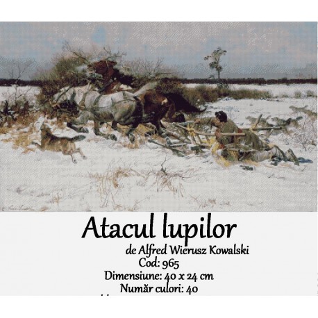 Vanzare set goblen Atacul lupilor de Johan Laurentz Jensen