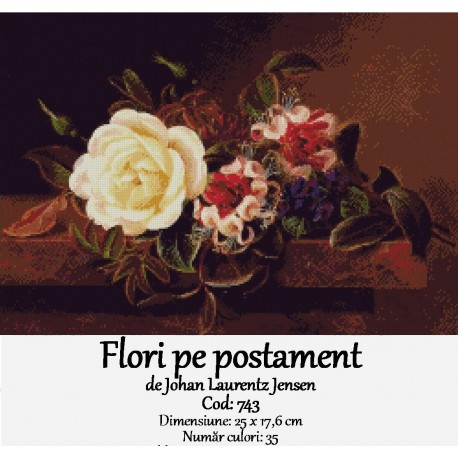 Set Goblen Flori pe postament