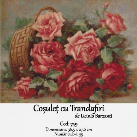 Vanzare set goblen Cosulet cu Trandafiri de Barzanti