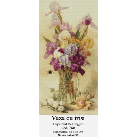 Set Goblen Vaza cu irisi de Paul Delongpre