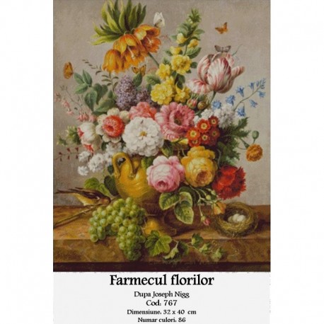 Model goblen Farmecul florilor de Joseph Nigg