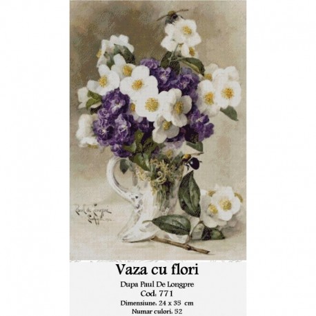 Goblen set de vanzare Vaza cu flori de Paul Delongpre