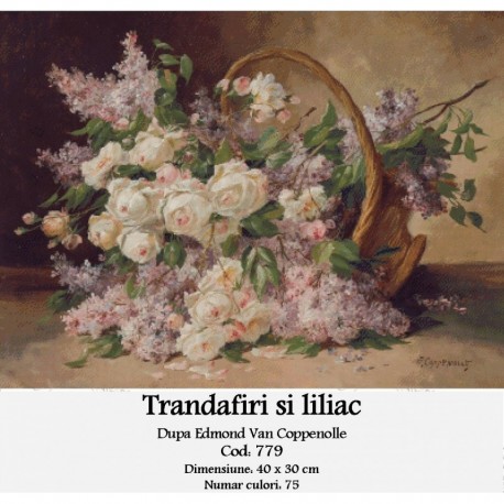 Vanzare set goblen Trandafiri si liliac de Edmond Van Coppenolle