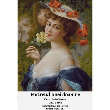 Set goblen - Portretul unei doamne dupa Emile Vernon