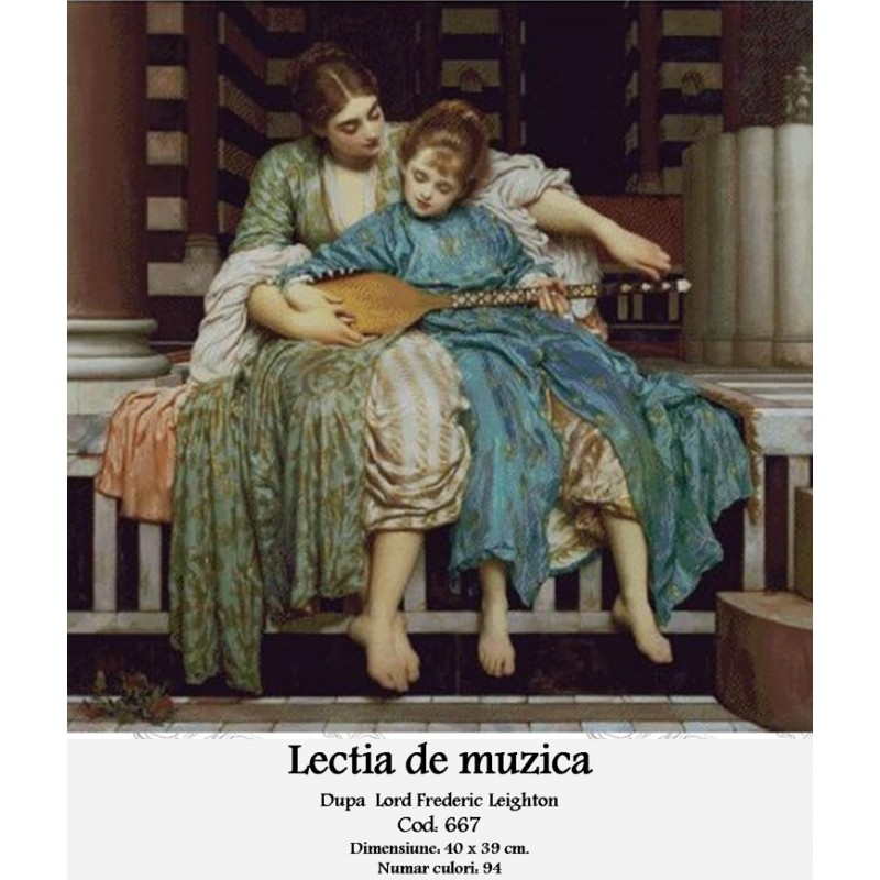 Set goblen - Lectia de muzica dupa Lord Frederic Leighton