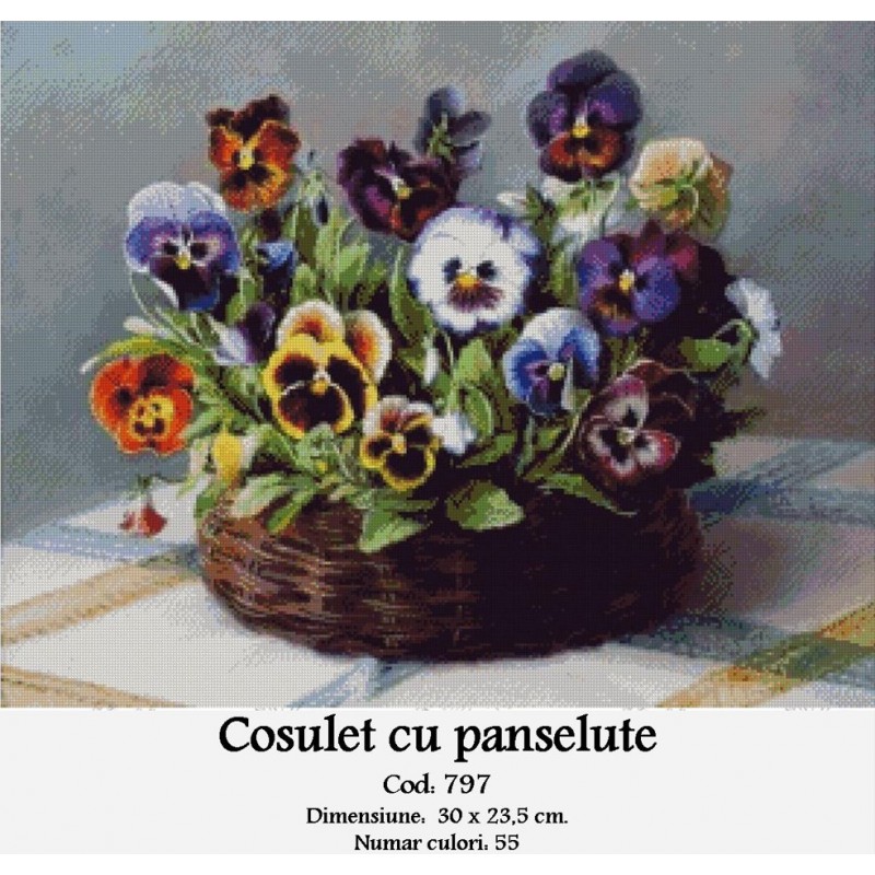 Set goblen - Cosulet cu panselute