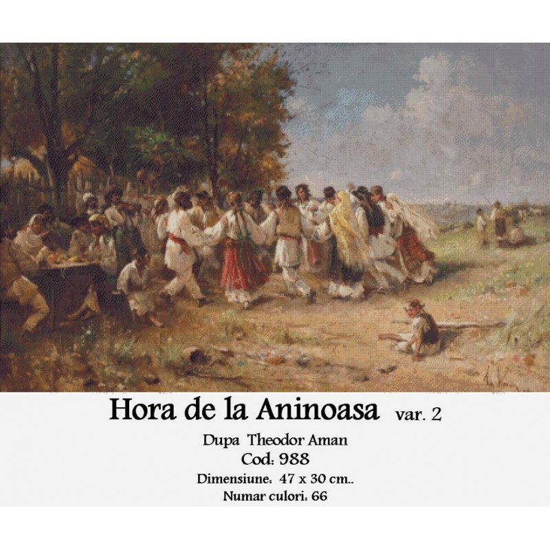Set goblen - Hora de la Aninoasa var. 2 dupa Theodor Aman