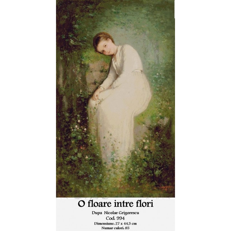 Set goblen - O floare intre flori dupa Nicolae Grigorescu