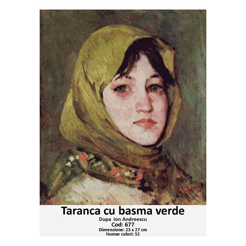 Set Goblen - Taranca cu basma verde - dupa Ion Andreescu